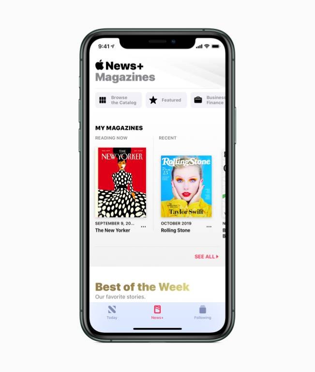 iPhone mostrando Apple News+.