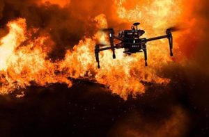 dron dji incendio