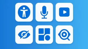 Íconos de accesibilidad en azul