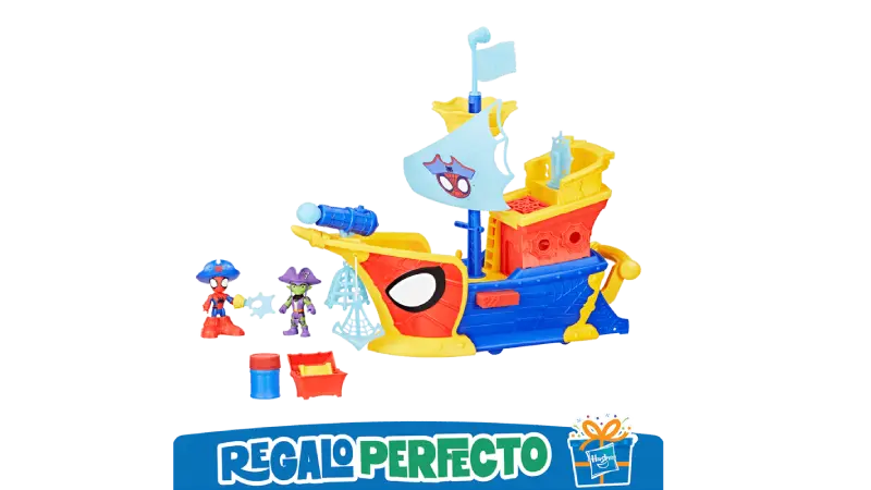 Spidey y sus sorprendentes amigos- Barco Pirata con telarañas y burbujas.2