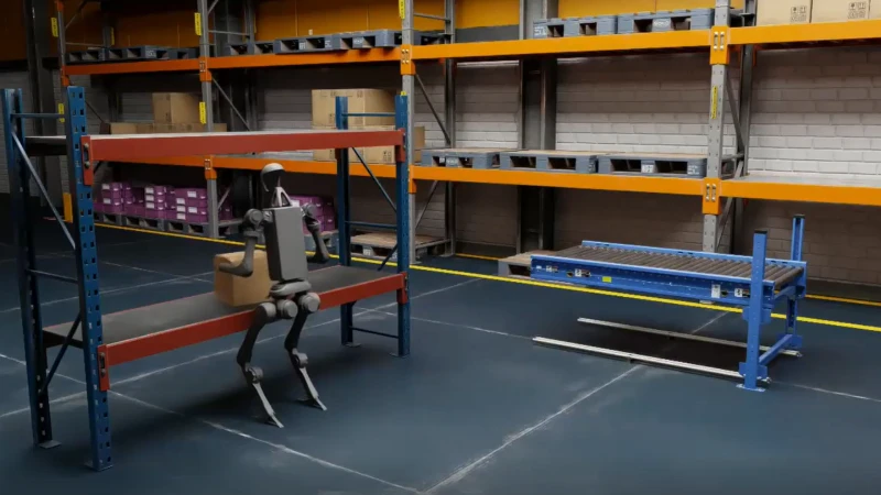 Humanoid robot training in a virtual simulation