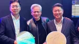 Samsung Booth Jensen Huang