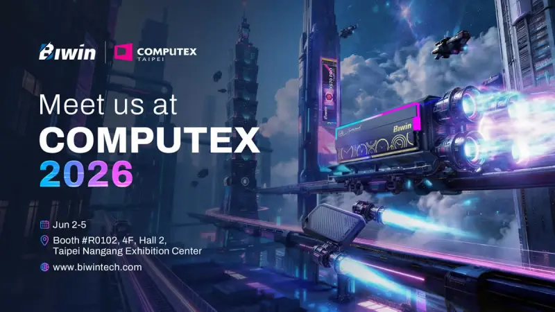 Biwin presentará en Computex 2026 sus soluciones de RAM y almacenamiento avanzado
